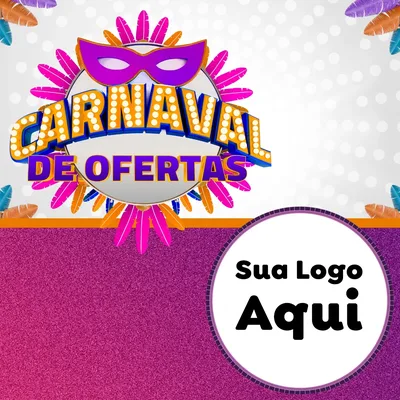 Modelo de Rede Social para Feed Facebook com o tema Carnaval de Ofertas para Supermercado