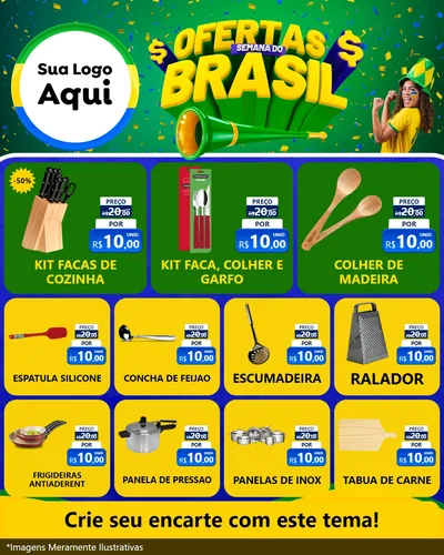 Modelo de Rede Social para Feed Instagram com o tema Ofertas Semana do Brasil para Utilidades Domésticas