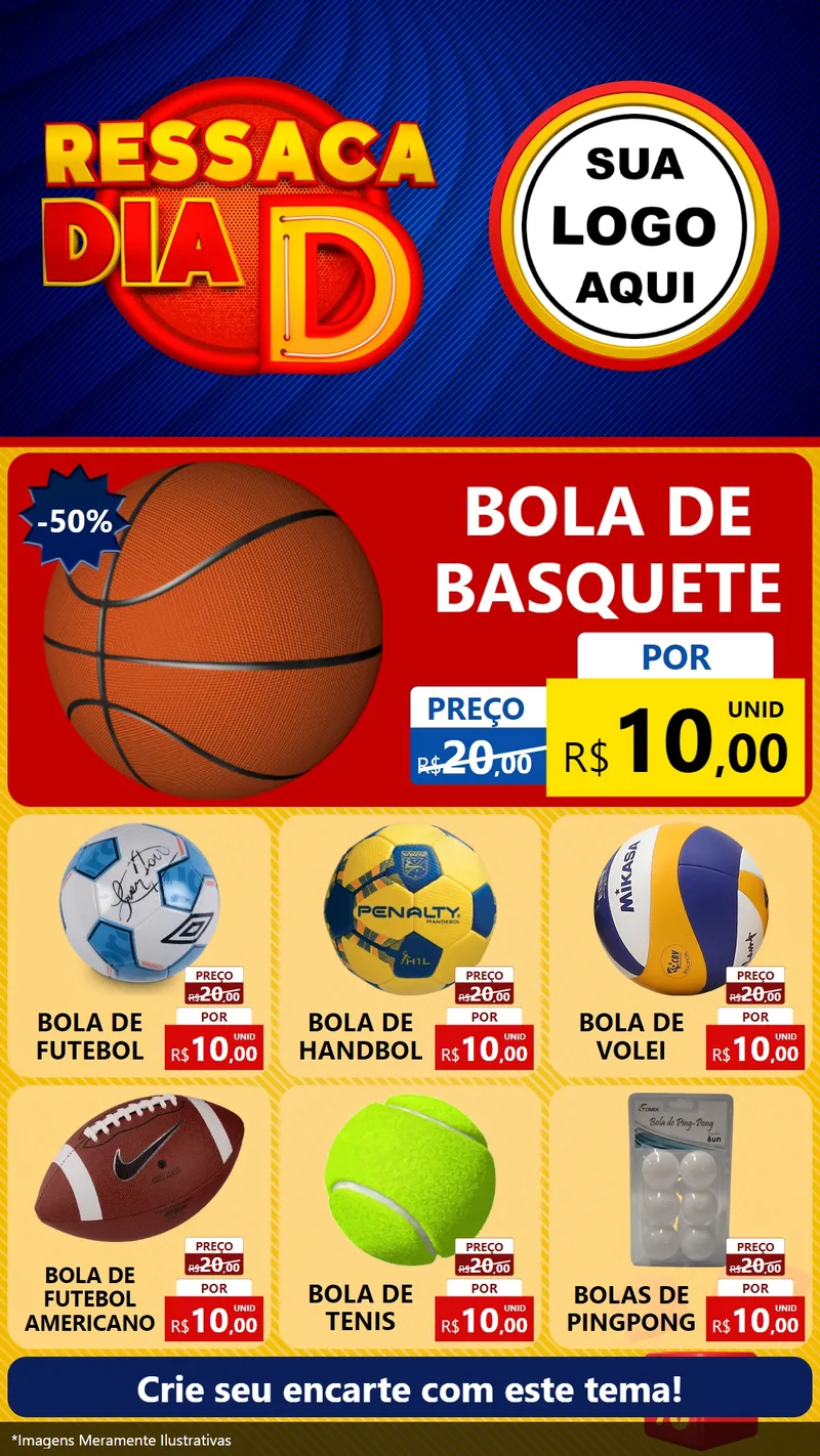 Modelo de Rede Social para Stories com o tema Ressaca Dia D para Artigos Esportivos