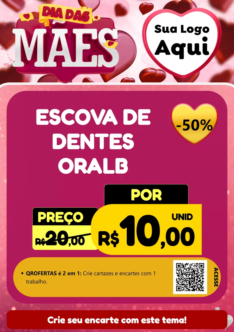 Modelo de Cartaz para Cartaz A4 Vertical com o tema Dia Das Mães para Higiene Pessoal