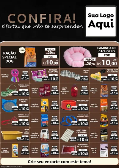 Modelo de Encarte para Encarte A4 Vertical com o tema Confira! Ofertas que irão te surpreender! para Pet Shop