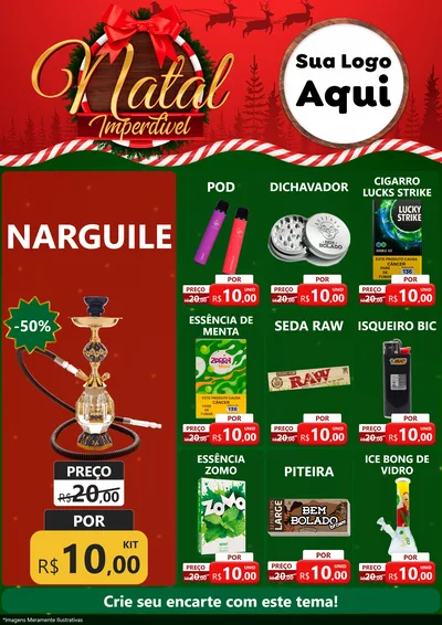 Modelo de Encarte para Encarte A4 Vertical com o tema Natal Imperdível para Tabacaria