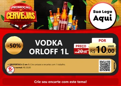 Modelo de Cartaz para Cartaz A4 Horizontal com o tema Promoções de Cervejas para Distribuidora de bebidas