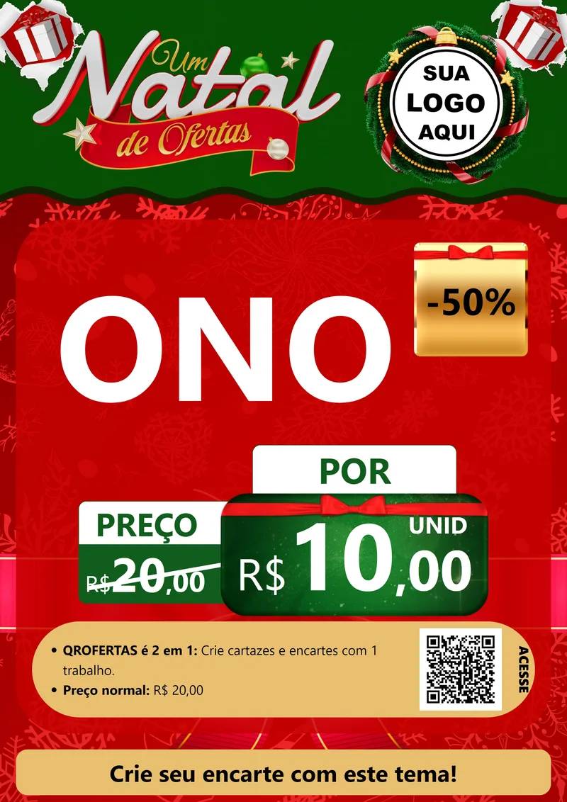 Modelo de Cartaz para Cartaz A4 Vertical com o tema Um Natal de Ofertas para Óticas