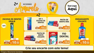 Modelo de TV para TV Horizontal com o tema Setembro Amarelo para Higiene Pessoal