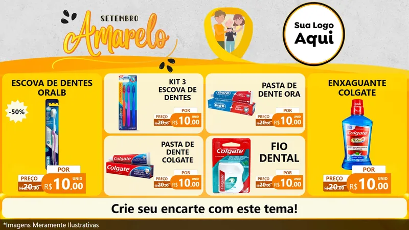 Modelo de TV para TV Horizontal com o tema Setembro Amarelo para Higiene Pessoal