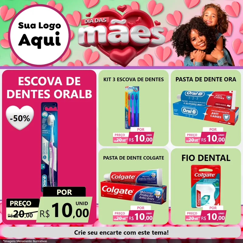 Modelo de Rede Social para Feed Facebook com o tema Dia das Mães para Higiene Pessoal