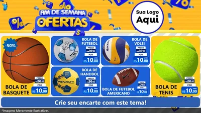 Modelo de TV para TV Horizontal com o tema Fim de Semana de Ofertas para Artigos Esportivos