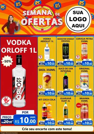 Modelo de Encarte para Encarte A4 Vertical com o tema Semana de Ofertas para Distribuidora de bebidas
