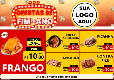 Modelo de Encarte para Encarte A4 Horizontal com o tema Ofertas de Fim de Ano para Assados