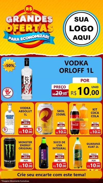 Modelo de Rede Social para Stories com o tema Grandes Ofertas Para Economizar! para Distribuidora de bebidas