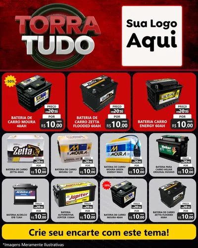 Modelo de Rede Social para Feed Instagram com o tema Torra Tudo para Baterias Elétricas