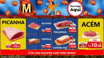 Modelo de TV para TV Horizontal com o tema Dia M - O Dia Mais Barato Do Mês para Açougue