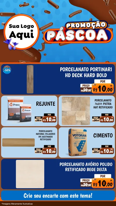 Modelo de TV para TV Vertical com o tema Promoção Páscoa para Pisos e revestimentos