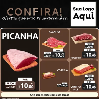 Modelo de Rede Social para Feed Facebook com o tema Confira! Ofertas que irão te surpreender! para Açougue