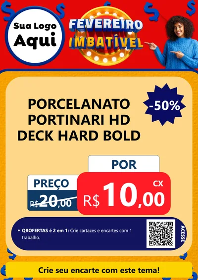 Modelo de Cartaz para Cartaz A4 Vertical com o tema Fevereiro Imbatível para Pisos e revestimentos