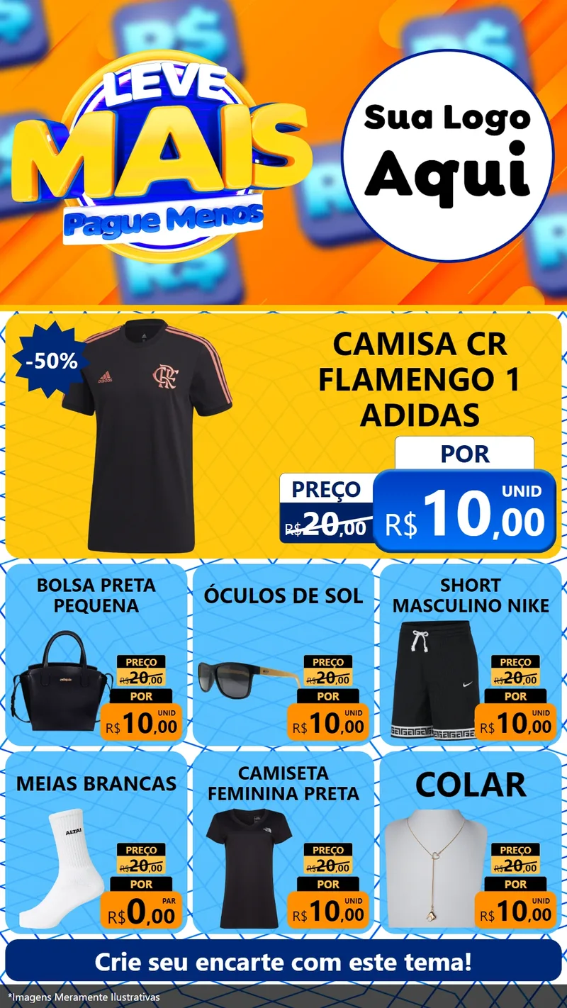 Modelo de Rede Social para Stories com o tema Leve Mais, Pague Menos para Roupas e acessórios