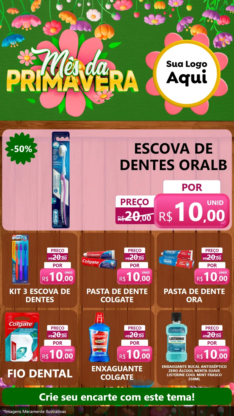 Modelo de Rede Social para Stories com o tema Mês da Primavera para Higiene Pessoal