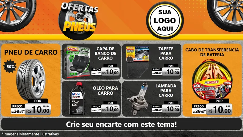 Modelo de TV para TV Horizontal com o tema Ofertas de Pneus para Auto peças