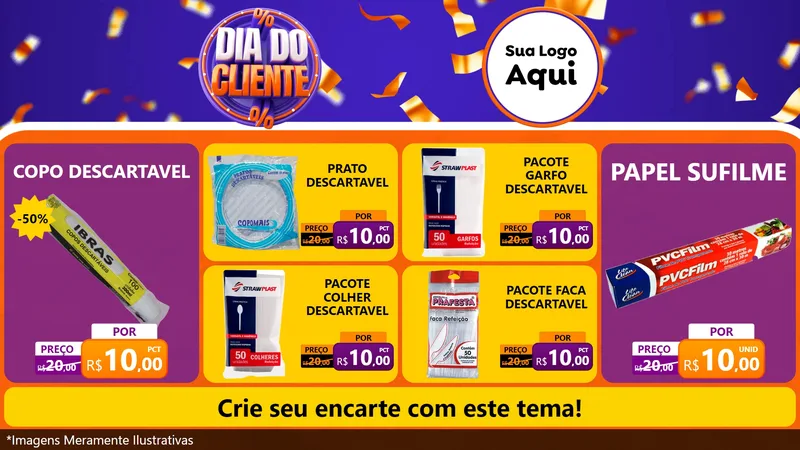 Modelo de TV para TV Horizontal com o tema Dia do Cliente para Embalagens