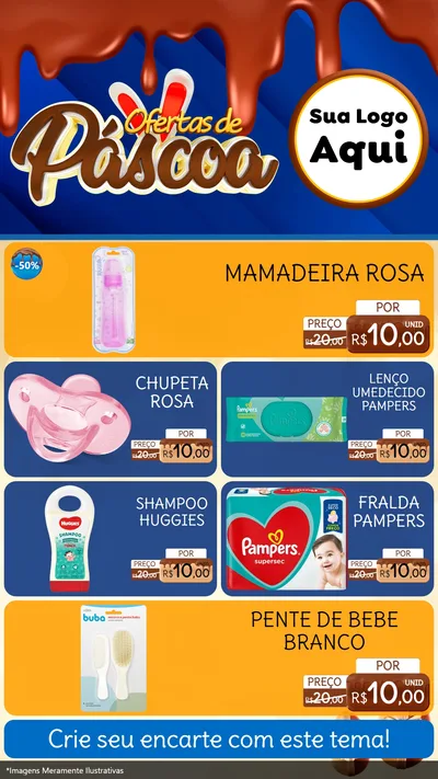 Modelo de TV para TV Vertical com o tema Ofertas de Páscoa para Bebês