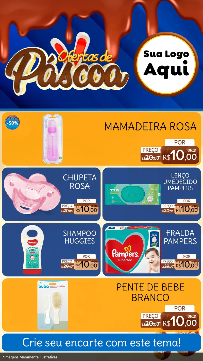 Modelo de TV para TV Vertical com o tema Ofertas de Páscoa para Bebês