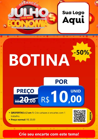 Modelo de Cartaz para Cartaz A4 Vertical com o tema Operação Julho Com Mais Economia para Agropecuária