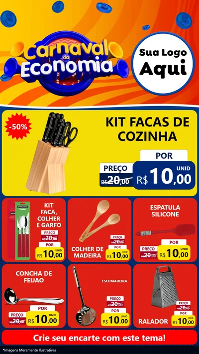 Modelo de Rede Social para Stories com o tema Carnaval da Economia para Utilidades Domésticas