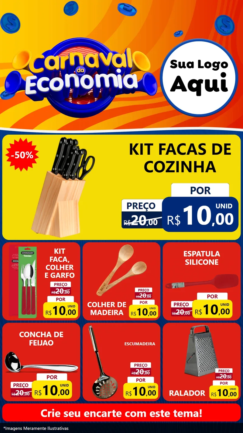 Modelo de Rede Social para Stories com o tema Carnaval da Economia para Utilidades Domésticas