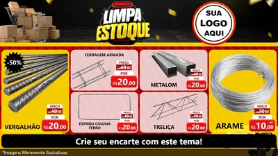 Modelo de TV para TV Horizontal com o tema Operação Limpa Estoque para Ferragens