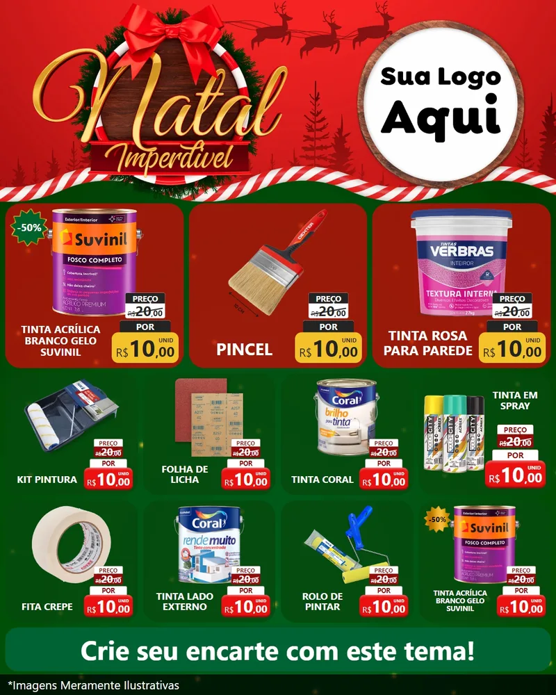 Modelo de Rede Social para Feed Instagram com o tema Natal Imperdível para Tintas e Ferramentas