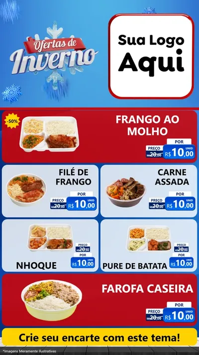 Modelo de TV para TV Vertical com o tema Ofertas de Inverno para Restaurante