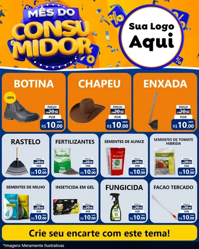 Modelo de Rede Social para Feed Instagram com o tema Mês do Consumidor para Agropecuária