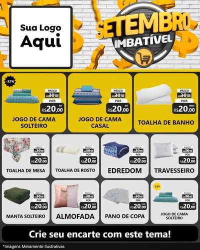 Modelo de Rede Social para Feed Instagram com o tema Setembro Imbatível para Cama, Mesa e Banho