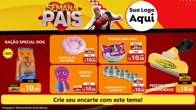 Modelo de TV para TV Horizontal com o tema Semana Dos Pais para Pet Shop