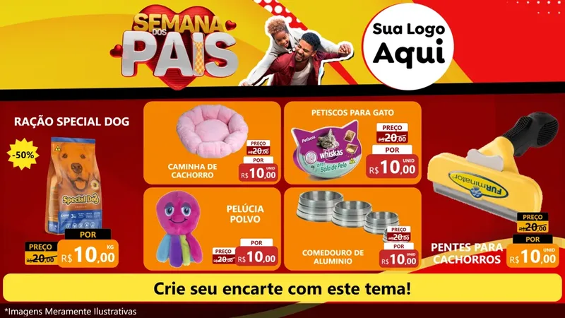 Modelo de TV para TV Horizontal com o tema Semana Dos Pais para Pet Shop