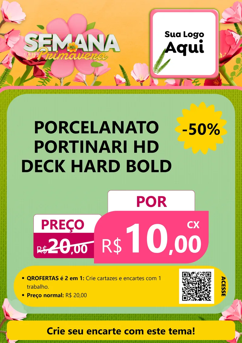 Modelo de Cartaz para Cartaz A4 Vertical com o tema Semana da Primavera para Pisos e revestimentos