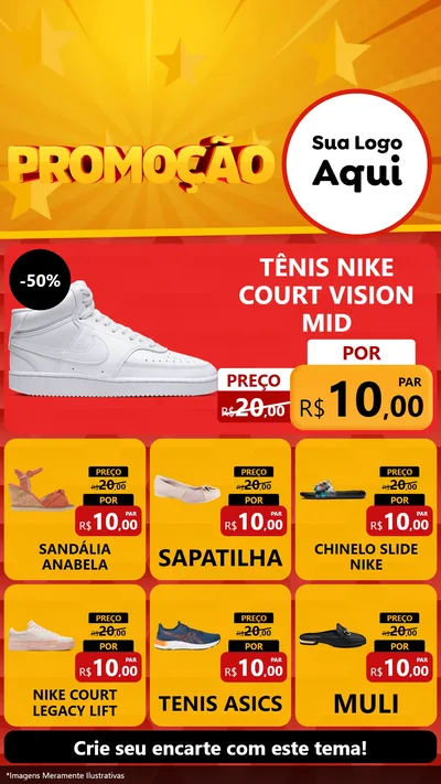 Modelo de Rede Social para Stories com o tema Promoção para Calçados