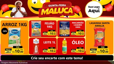 Modelo de TV para TV Horizontal com o tema Quinta-feira Maluca para Supermercado