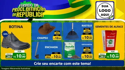 Modelo de TV para TV Horizontal com o tema Feriado da Proclamação da República para Agropecuária