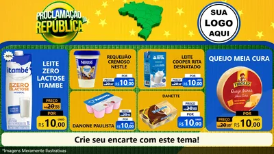 Modelo de TV para TV Horizontal com o tema Proclamação da República para Frios e Laticínios
