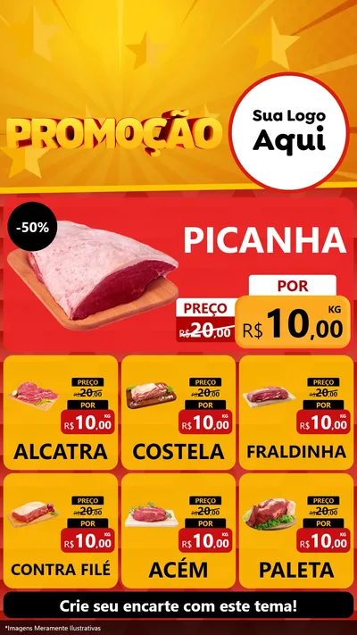 Modelo de Rede Social para Stories com o tema Promoção para Açougue