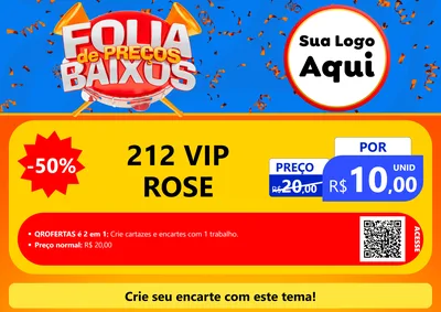 Modelo de Cartaz para Cartaz A4 Horizontal com o tema Folia de Preços Baixos para Perfumes