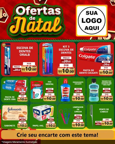 Modelo de Rede Social para Feed Instagram com o tema Ofertas de Natal para Higiene Pessoal