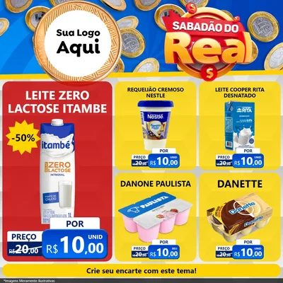 Modelo de Rede Social para Feed Facebook com o tema Sabadão do Real para Frios e Laticínios