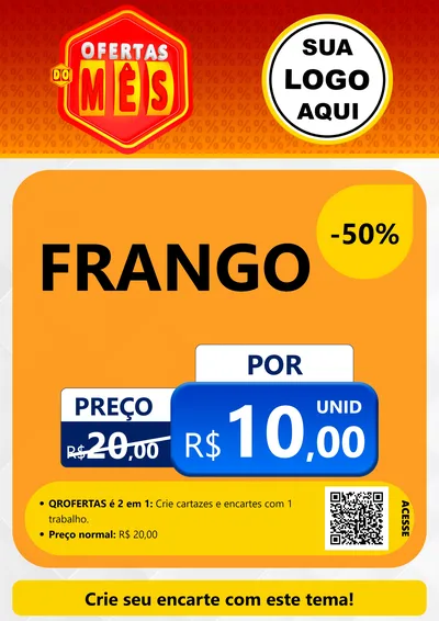 Modelo de Cartaz para Cartaz A4 Vertical com o tema Ofertas do Mês para Assados