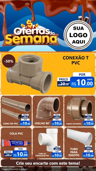 Modelo de Rede Social para Stories com o tema Ofertas da Semana - Páscoa para Tubos e conexões
