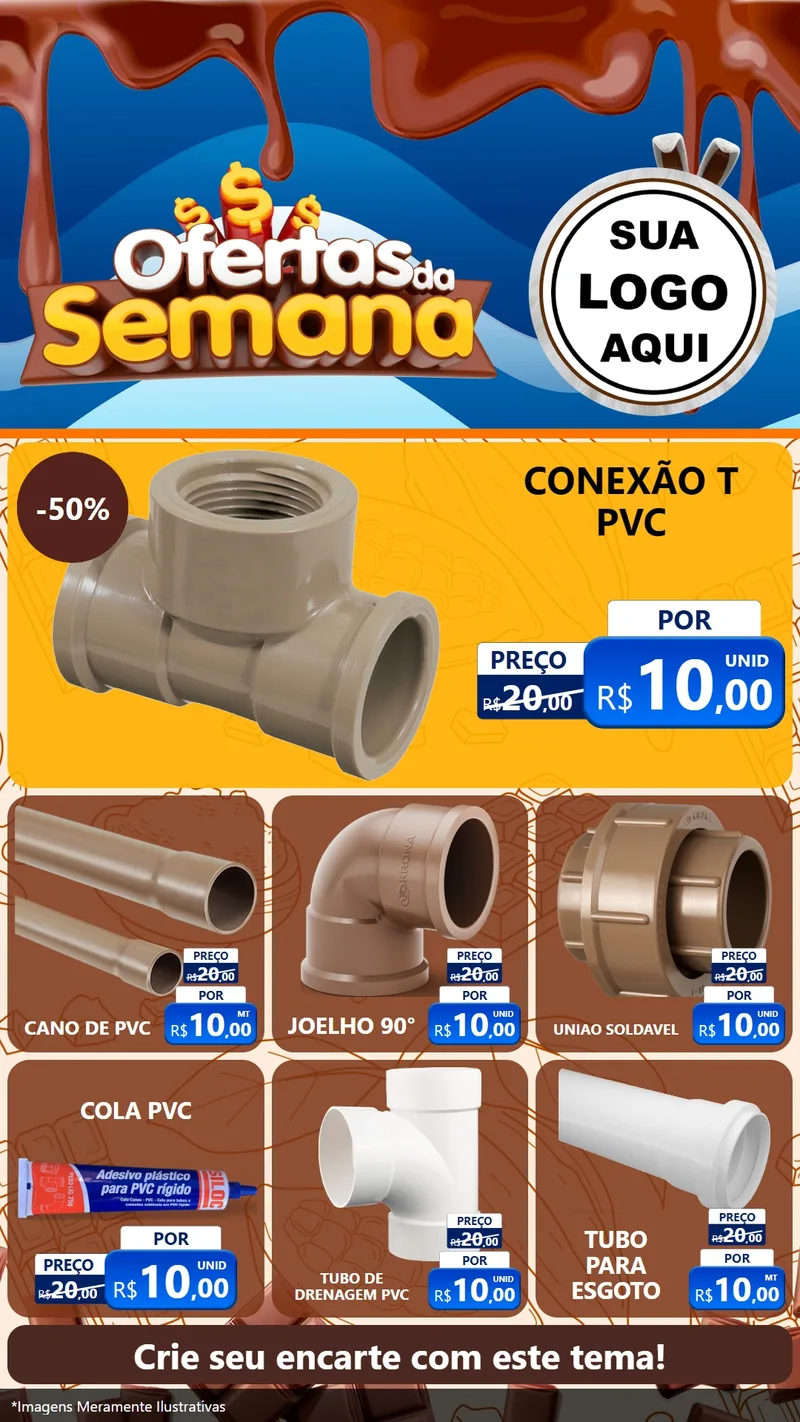 Modelo de Rede Social para Stories com o tema Ofertas da Semana - Páscoa para Tubos e conexões