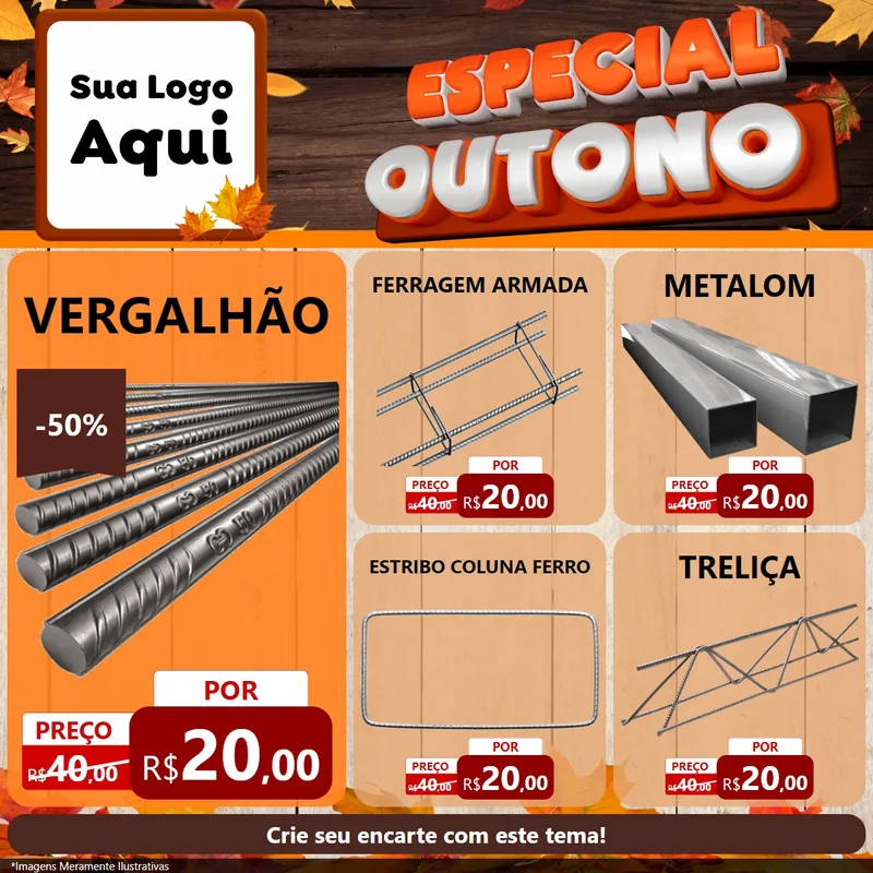 Modelo de Rede Social para Feed Facebook com o tema Especial Outono para Ferragens