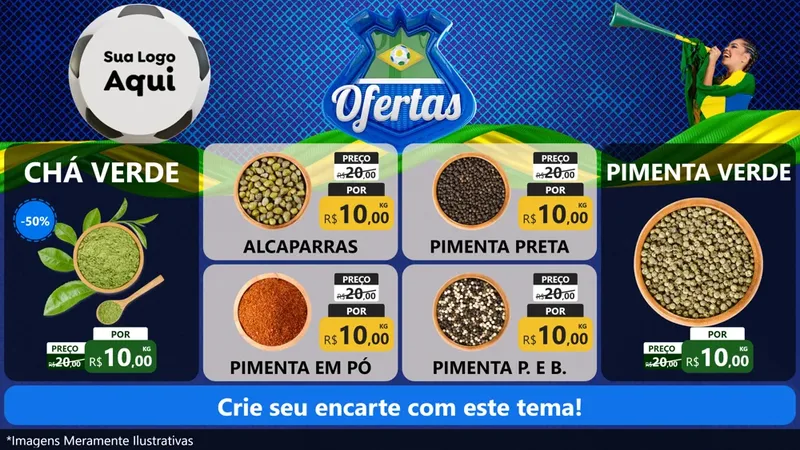 Modelo de TV para TV Horizontal com o tema Ofertas (Futebol) para Produtos Naturais